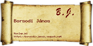 Borsodi János névjegykártya
