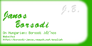 janos borsodi business card